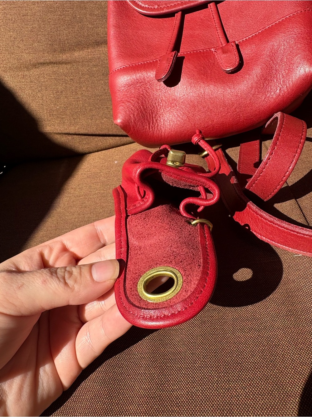 Coach red vintage daypack key fob - Picture 4 of 4